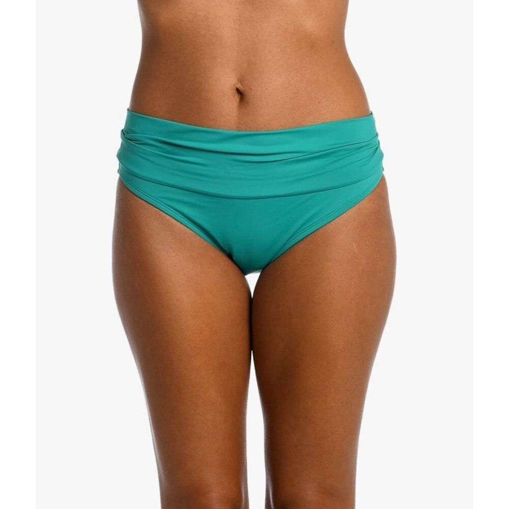 New La Blanca Island Goddess Banded Hipster Swimsuit Bottom in Green Size 12